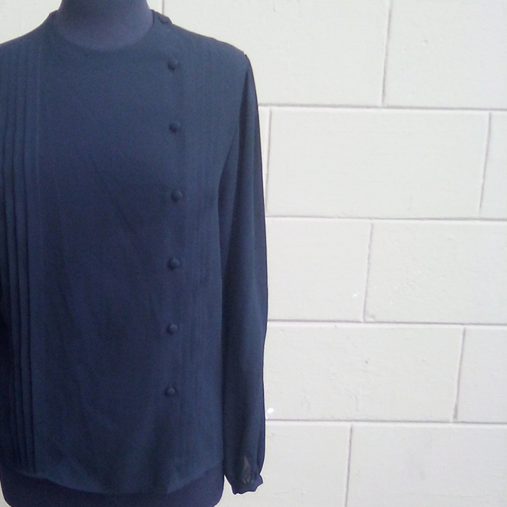 Vintage black sheer blouse size 9/10